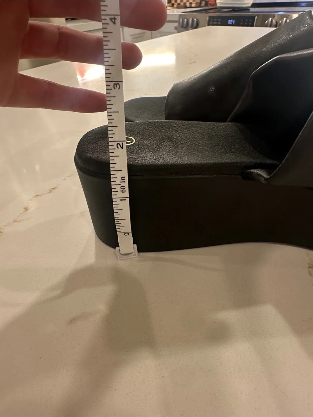 Black Platform Slide Sandals - Unbranded